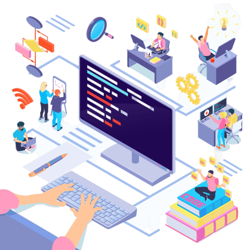 software-developers-coding-composition-with-creative-decisions-algorithmic-complexity-documentation-by-programming-languages-isometric software-developers-coding-composition-with-creative-decisions-algorithmic-complexity-documentation-by-programming-languages-isometric